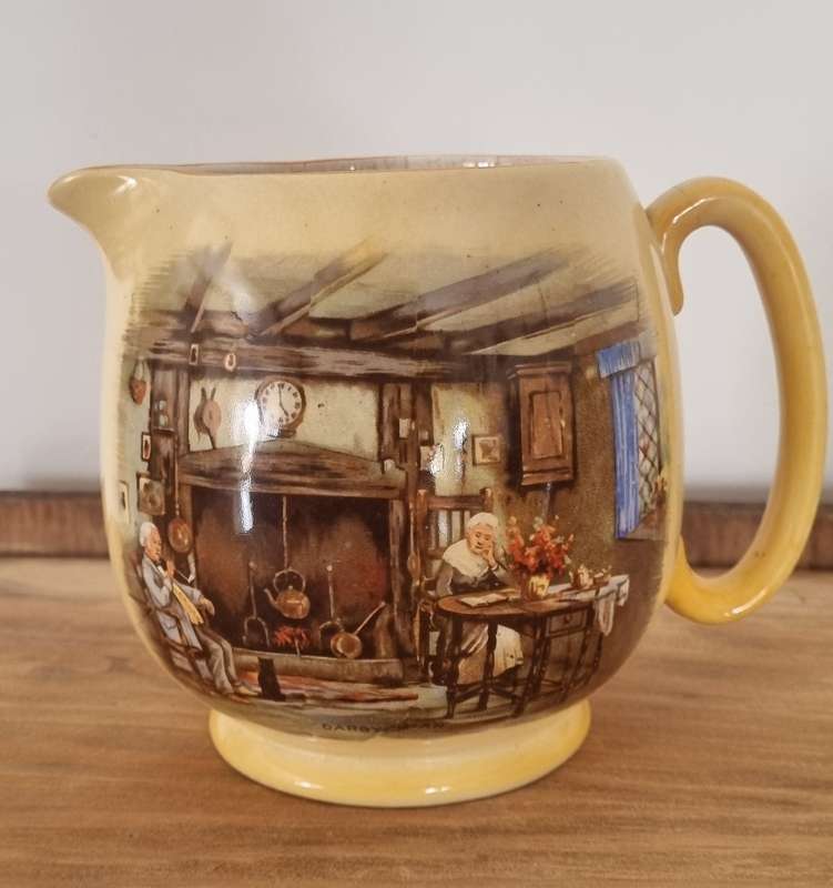 L & Sons Hanley English Ware "Darby and Joan" Pottery Ceramic Jug