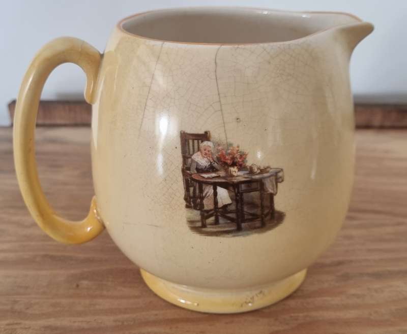 L & Sons Hanley English Ware "Darby and Joan" Pottery Ceramic Jug