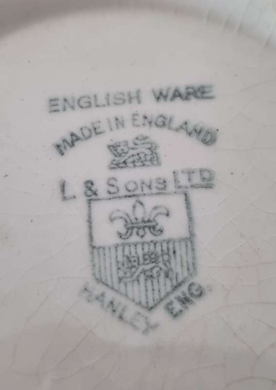 L & Sons Hanley English Ware "Darby and Joan" Pottery Ceramic Jug