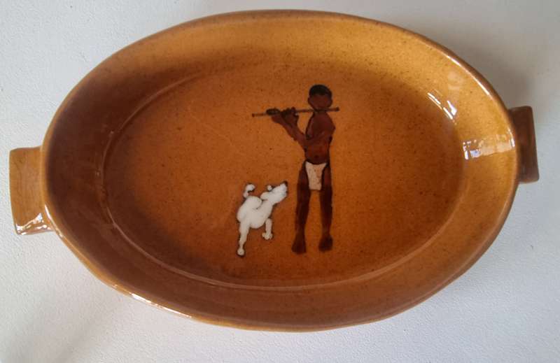 Crescent Pottery South Africa (1952-92) Pottery San Bushman and Dog Plate