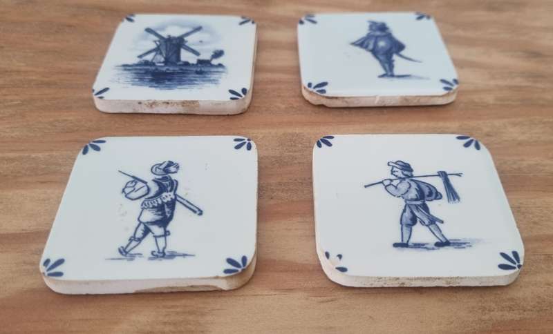 Collection of Blue and White Delft Small Tiles