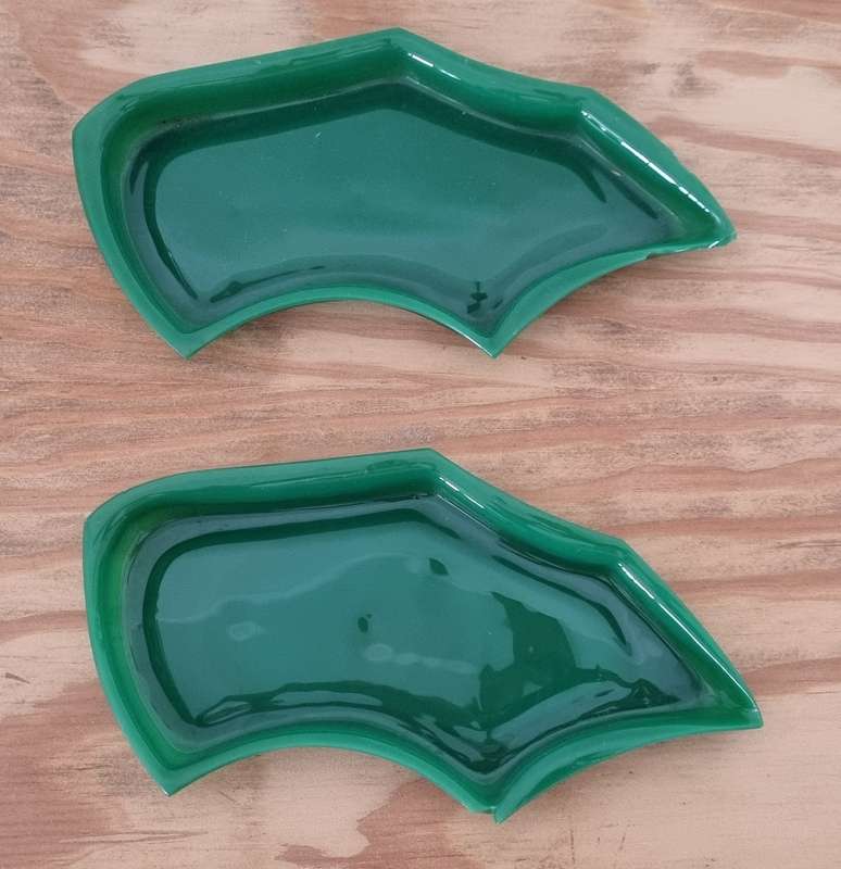 Green Opaline glass dishs/inserts, for condiments, nuts, candy, etc.