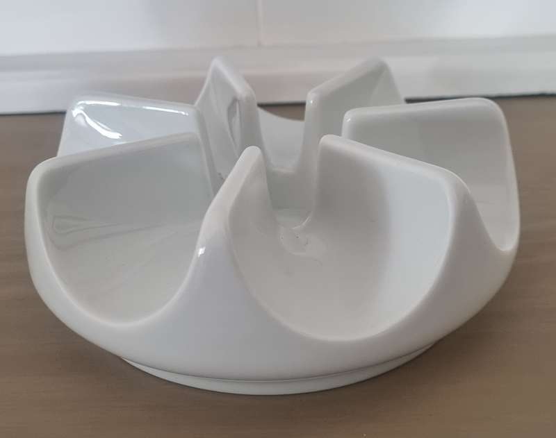 Arzberg Germany White Porcelain Mid-Century Modern Vintage Candlestick / Holder or Warmer