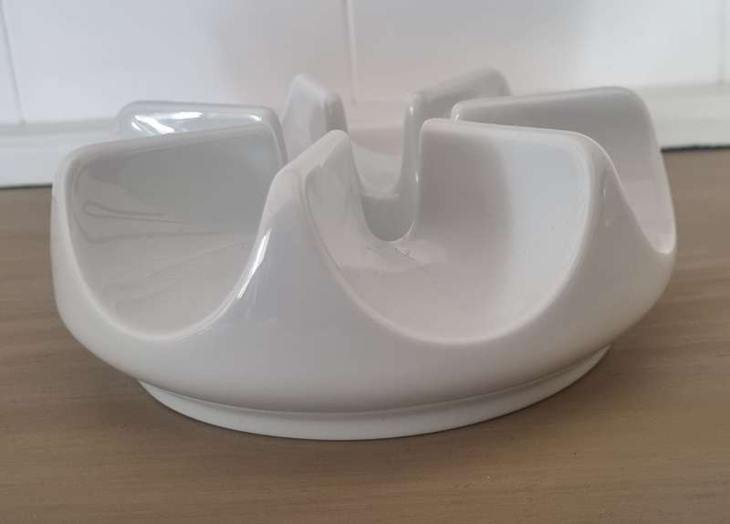 Arzberg Germany White Porcelain Mid-Century Modern Vintage Candlestick / Holder or Warmer