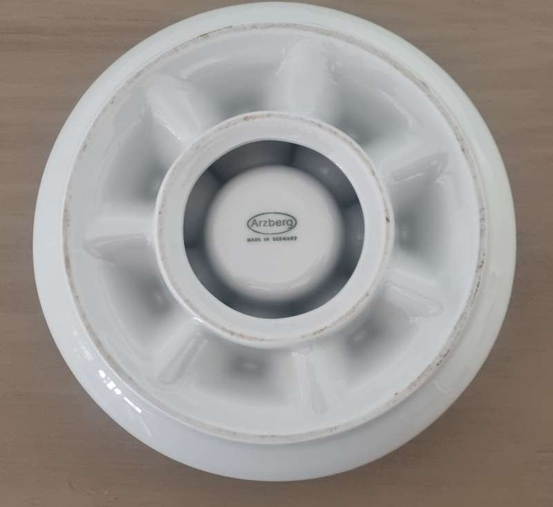 Arzberg Germany White Porcelain Mid-Century Modern Vintage Candlestick / Holder or Warmer