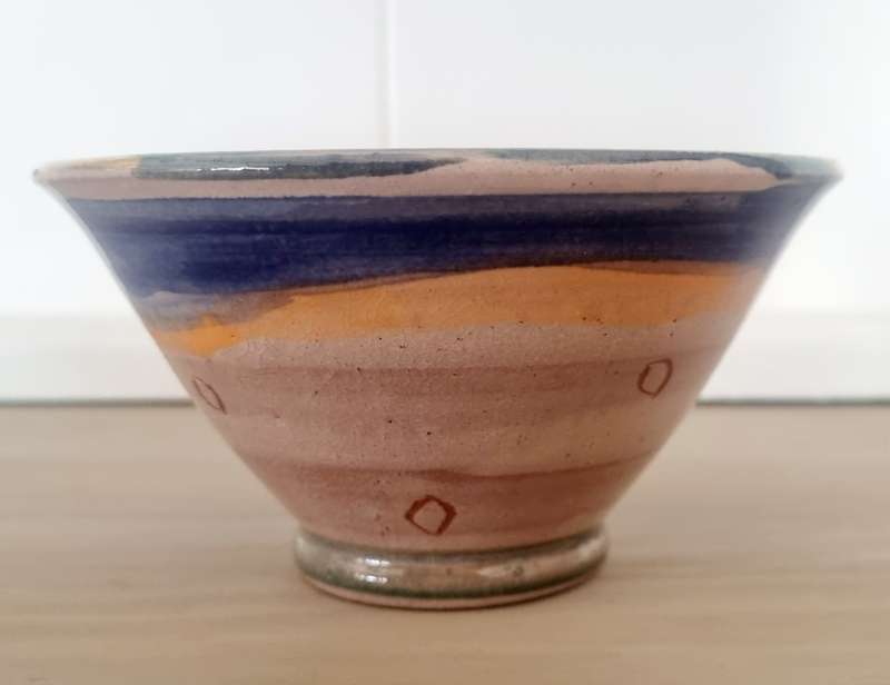 South African Artist Clementina van der Walt Ceramic Pottery Handpainted Bowl