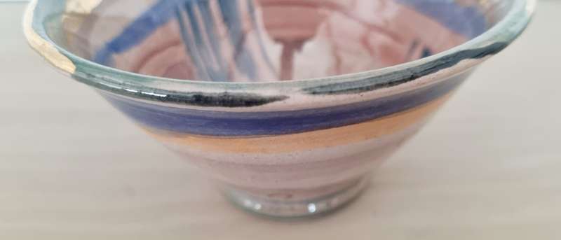 South African Artist Clementina van der Walt Ceramic Pottery Handpainted Bowl