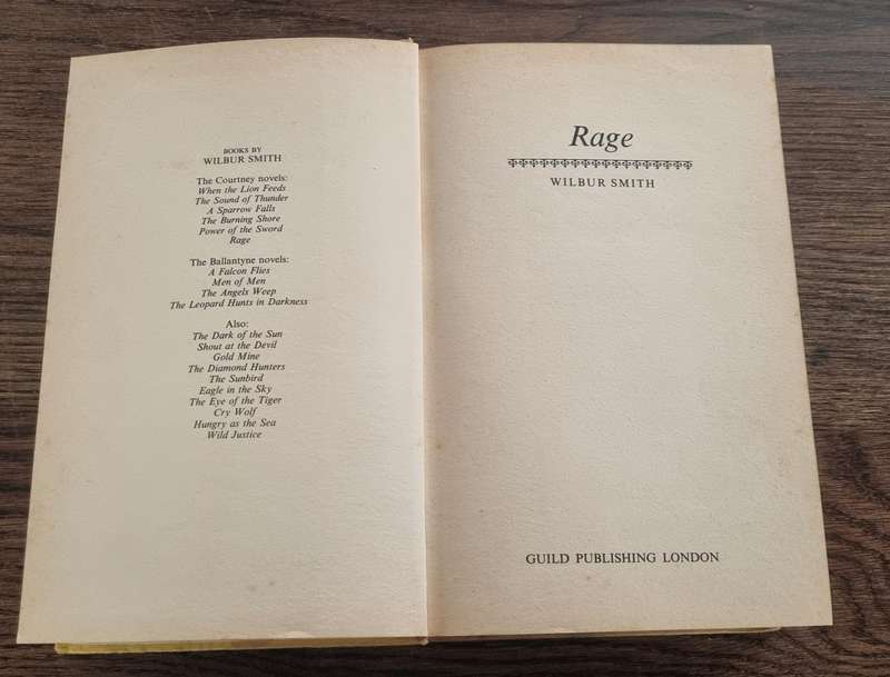 WILBUR SMITH RAGE 1987 original first edition guild publishing london