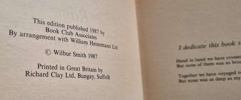 WILBUR SMITH RAGE 1987 original first edition guild publishing london