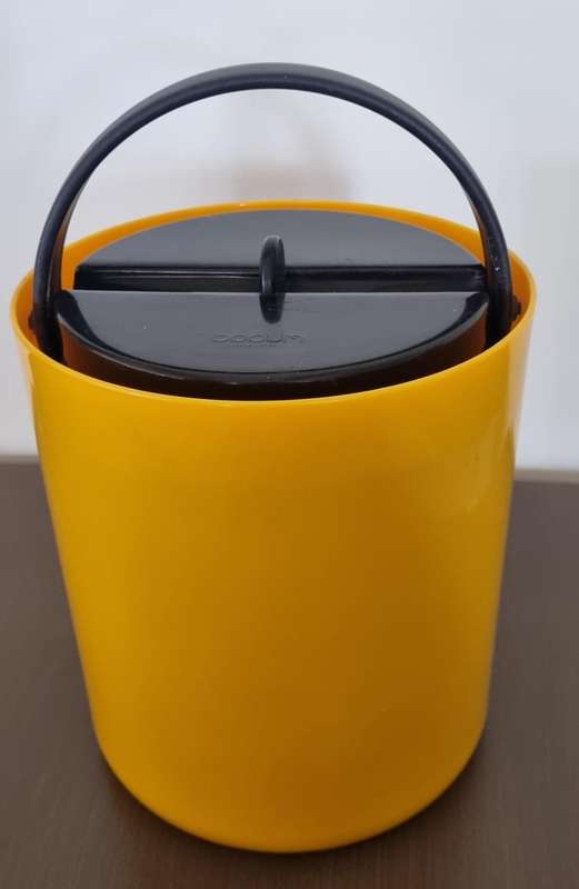 Vintage Bodum Yellow and Black Ice Bucket, Switzerland 1980s