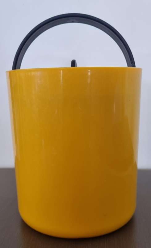 Vintage Bodum Yellow and Black Ice Bucket, Switzerland 1980s