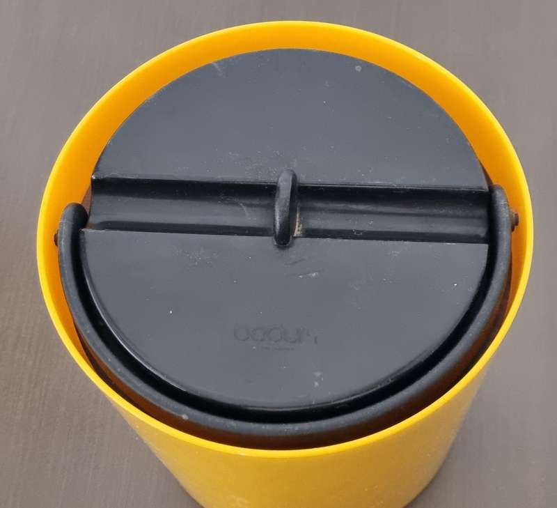 Vintage Bodum Yellow and Black Ice Bucket, Switzerland 1980s