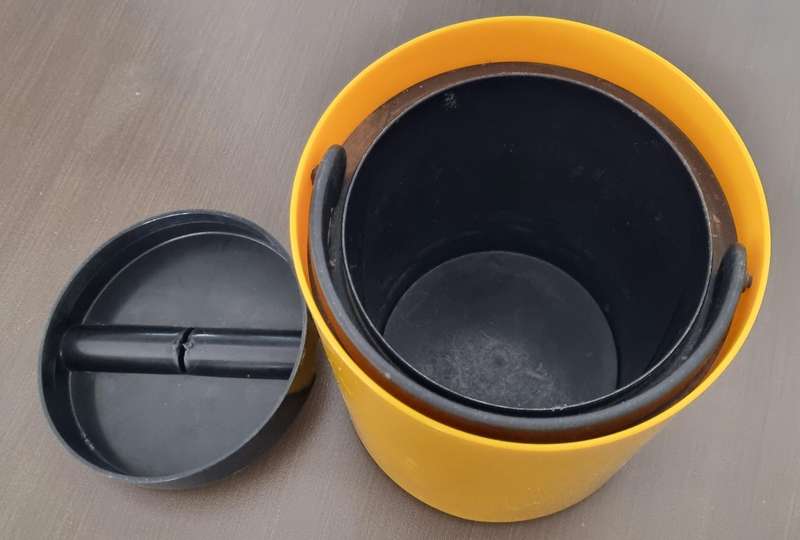 Vintage Bodum Yellow and Black Ice Bucket, Switzerland 1980s