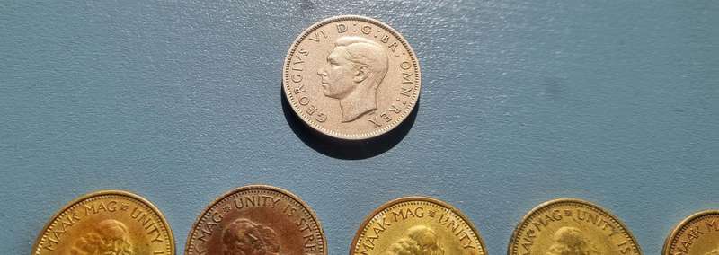 Collection of Old South African Coins (1940's - 1960's). All have been circulated