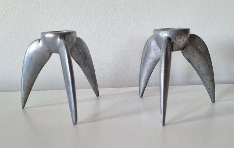 Retro Mid Century Atomic Rocket Candle Holders/sticks