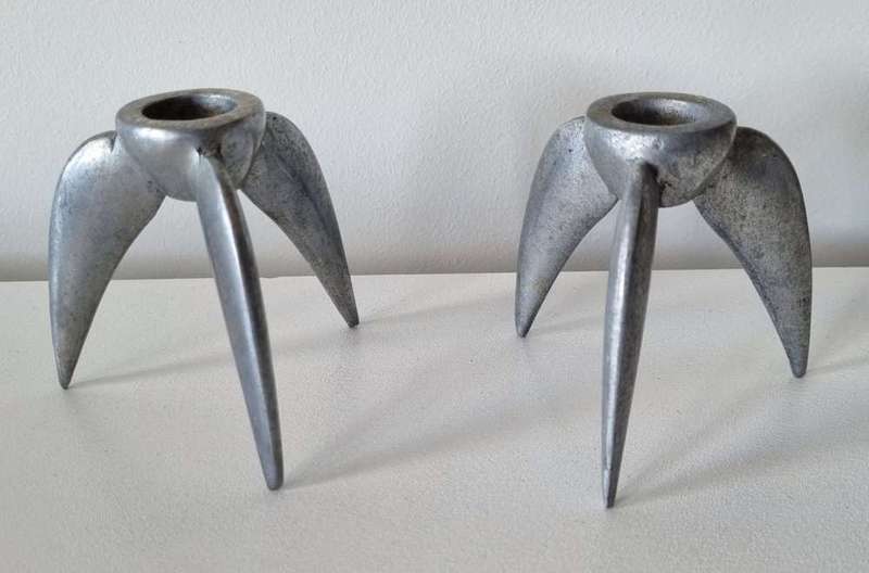 Retro Mid Century Atomic Rocket Candle Holders/sticks