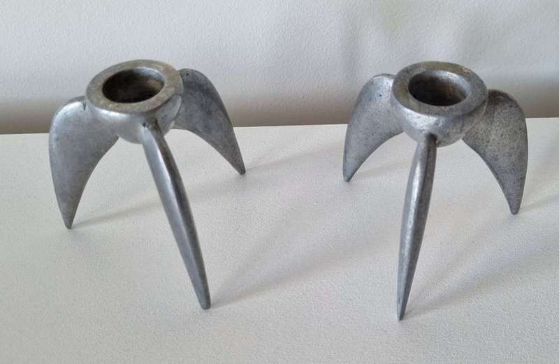 Retro Mid Century Atomic Rocket Candle Holders/sticks