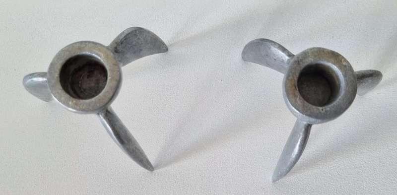 Retro Mid Century Atomic Rocket Candle Holders/sticks