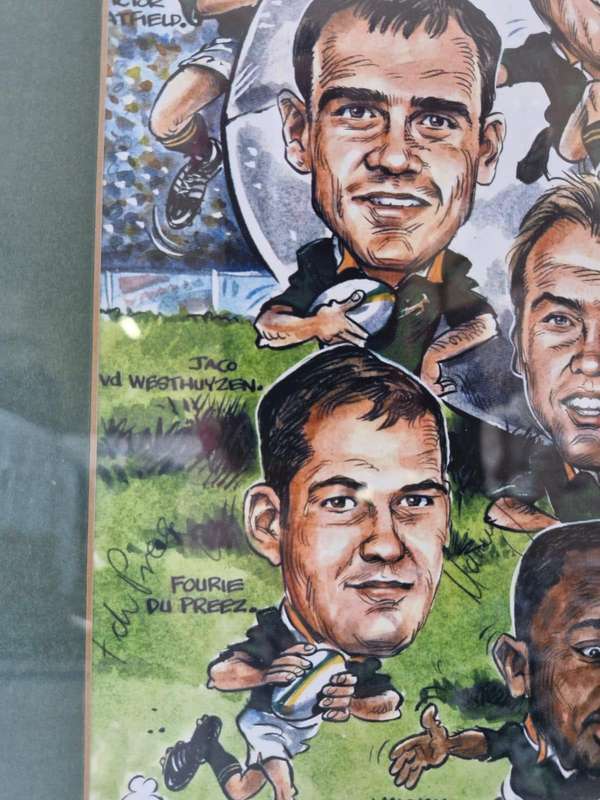 RARE 2004 Springbok Tri-Nations Squad Signed Entire Springbok squad incl Jake White