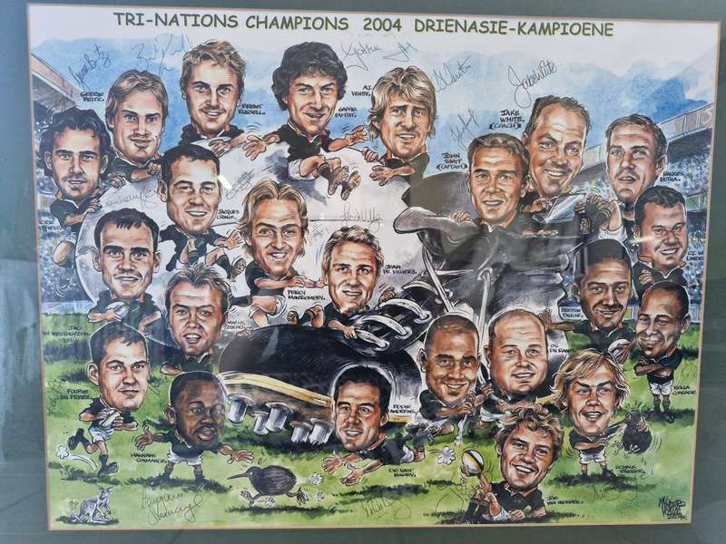 RARE 2004 Springbok Tri-Nations Squad Signed Entire Springbok squad incl Jake White
