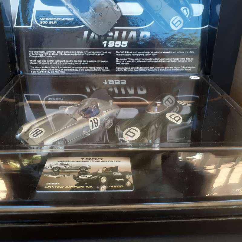 Scalextric C3058A 1955 Mercedes Benz 300 SLR and Jaguar D-Type Ltd Edition no.4242 of only 4500 prod