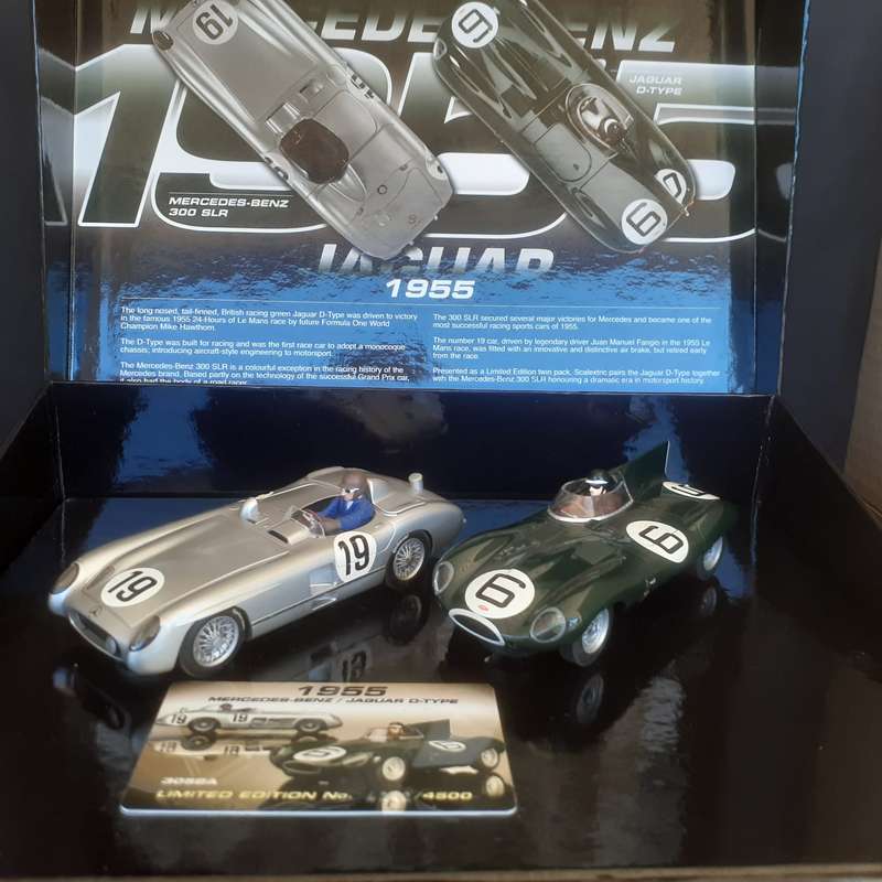 Scalextric C3058A 1955 Mercedes Benz 300 SLR and Jaguar D-Type Ltd Edition no.4242 of only 4500 prod