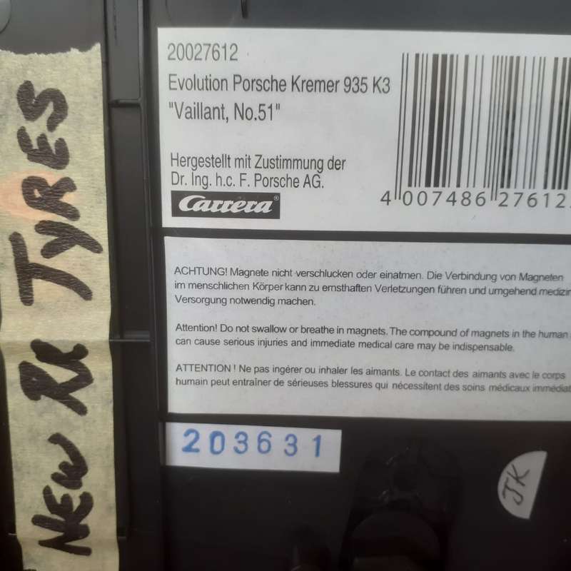 Carrera Evolution 27612 Porsche Kremer 935 K3 Vaillant Boxed