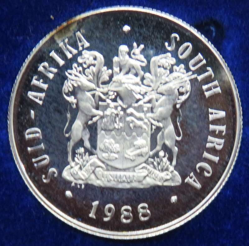 1988 Republic of South Africa "Dias" Proof R1  in SAM Box-Spectacular toning