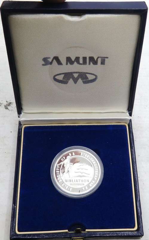 Bibliathon Bible Society of South Africa .999Silver Medallion(1494-1994) in SAM Box