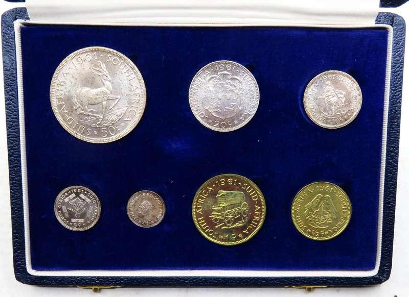 1961 Republic of South Africa Proof set in original box of issue-Superb GEM set