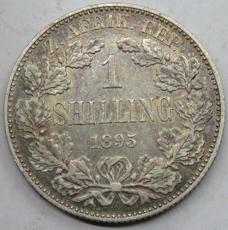 1895 ZAR  Shilling-Attractively toned key date ZAR shilling
