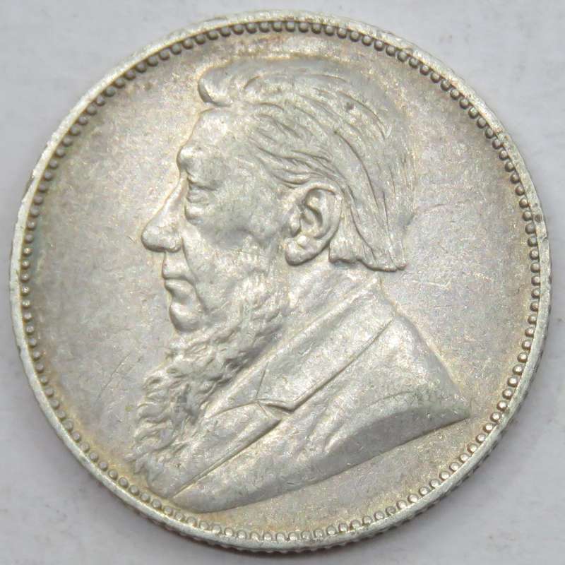 1892 ZAR  Shilling-Lovely high grade low mintage 1st year ZAR issue.