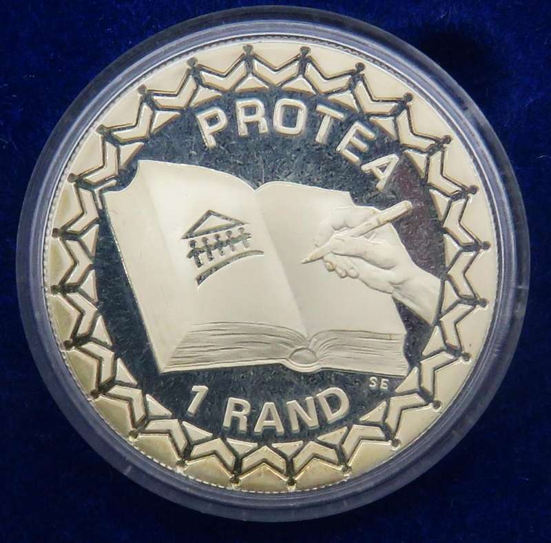 1996 Republic of South Africa Silver Proof R1 "Constitution" - Encapsulated and in SAM Box