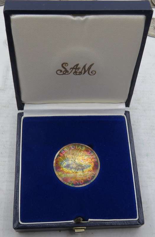 1988 Republic of South Africa "Dias" Proof R1  in SAM Box-Spectacular toning rescheduled 12/8