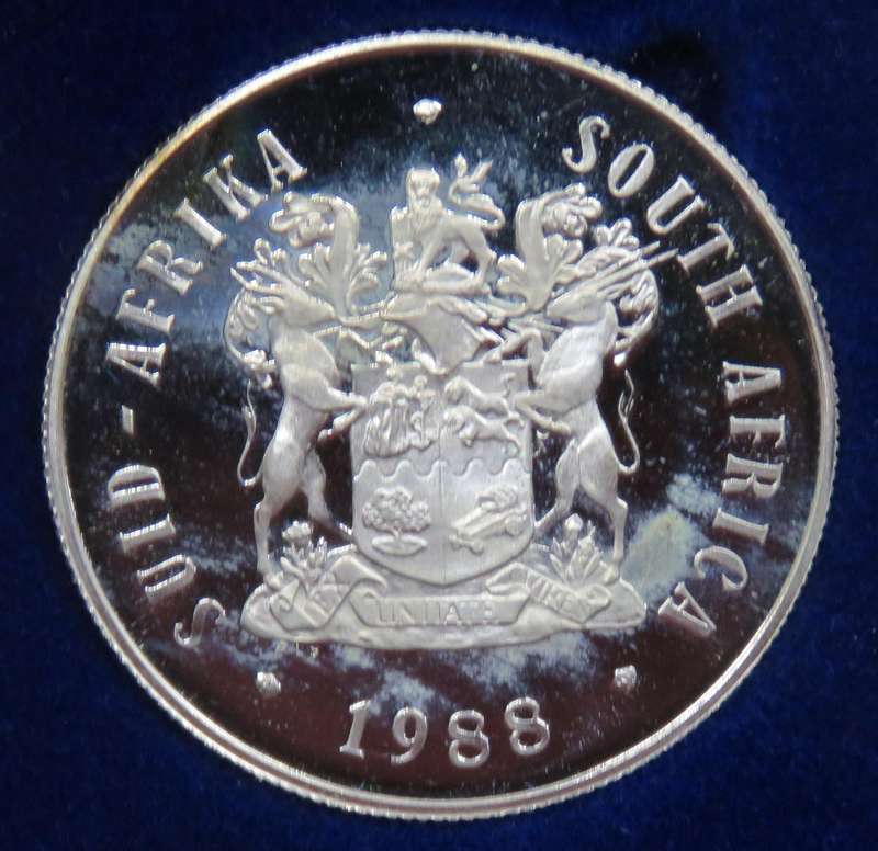 1988 Republic of South Africa "Dias" Proof R1  in SAM Box-Spectacular toning rescheduled 12/8