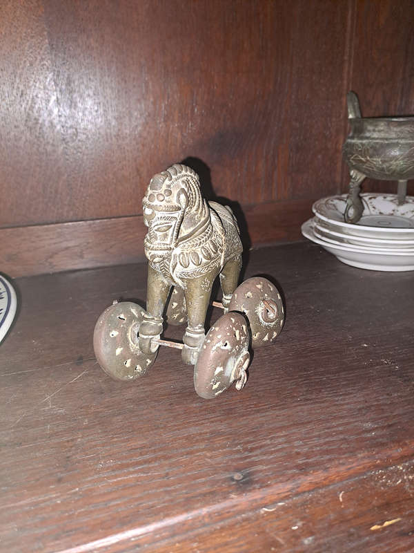 Antique Bronze temple toy horse hand made