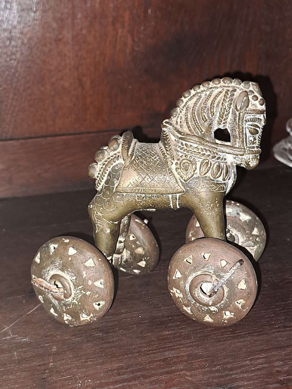 Antique Bronze temple toy horse hand made