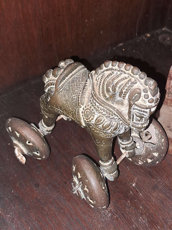 Antique Bronze temple toy horse hand made