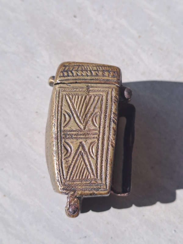 Rare 1800s Ottoman Empire Turkish Bronze Palaska Grease Box