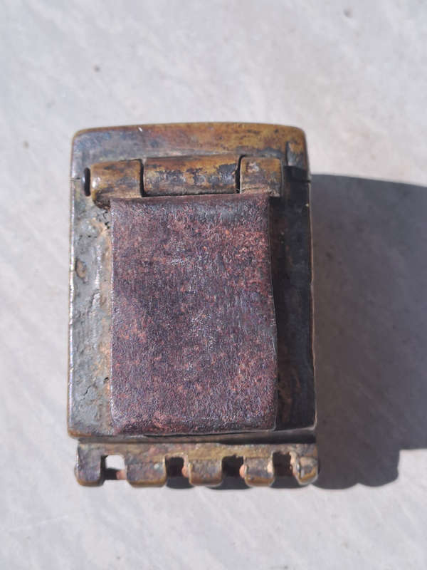 Rare 1800s Ottoman Empire Turkish Bronze Palaska Grease Box