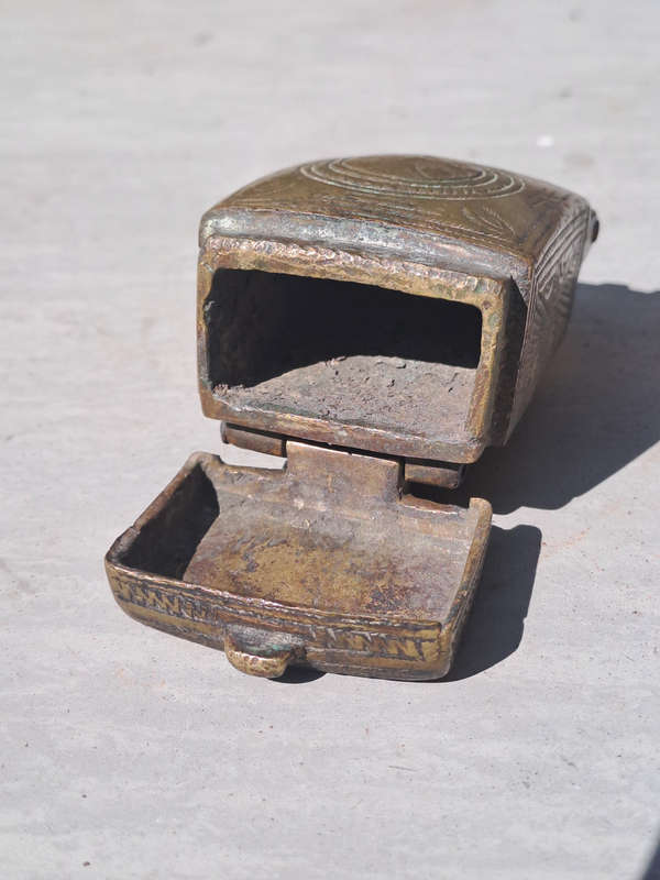 Rare 1800s Ottoman Empire Turkish Bronze Palaska Grease Box