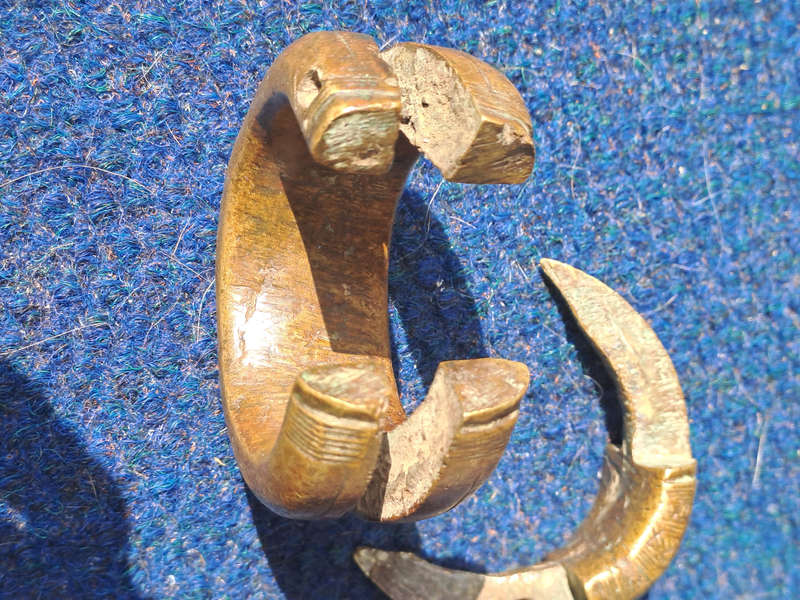RARE Old Tuareg Fulani slave bracelet/Coin - bronze - Mali/Niger  Africa REDUCED