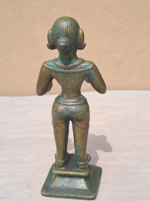 19th century antique Astadhatu Kishori Radha Rani with jeweled eyes RARE