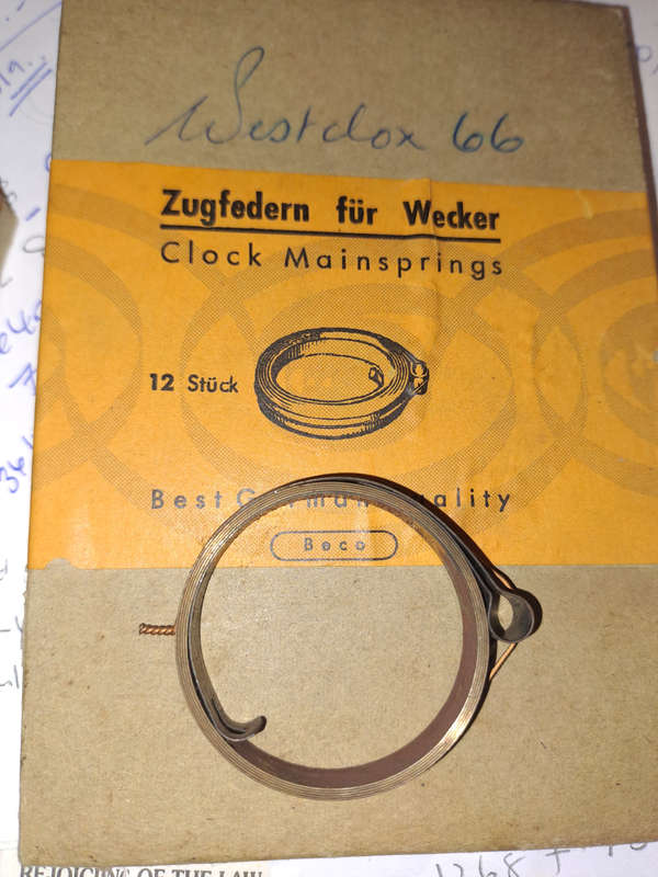 Westclox 66 clock spring 8x 0,30x700mm