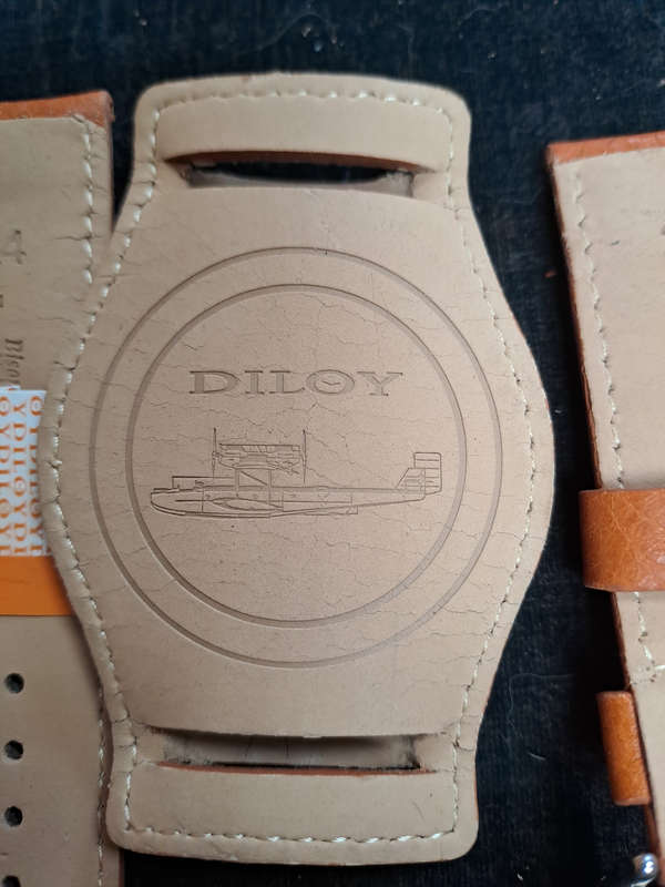 LARGE MEN'S LEATHER WATCH STRAP 24MM  LIGHT BROWN