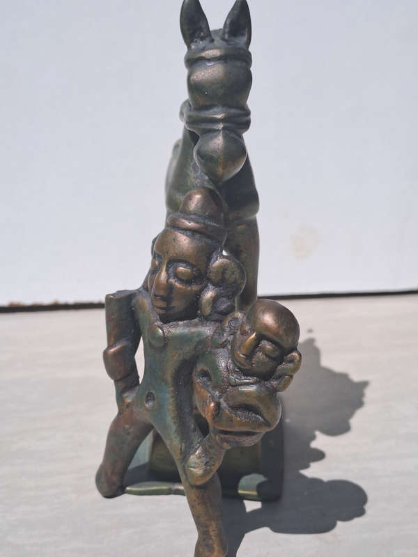 Bronze figure of Khandoba  and Mhalsa, Maharashtra  India Ca 19th century