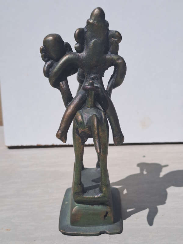 Bronze figure of Khandoba  and Mhalsa, Maharashtra  India Ca 19th century