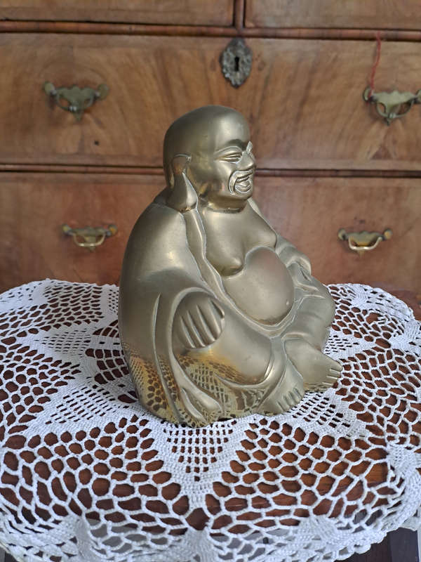 Large antique laughing Buddha Feng Shui Hallmarked