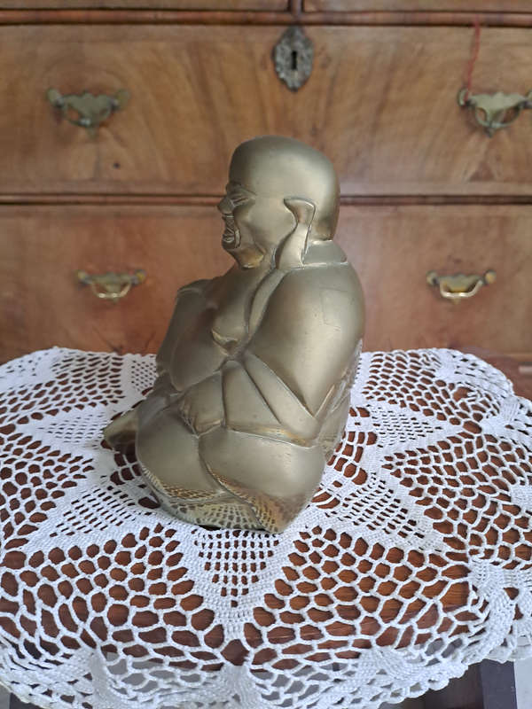 Large antique laughing Buddha Feng Shui Hallmarked