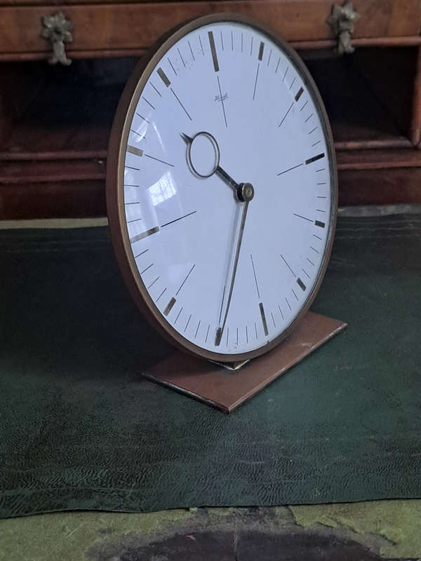 Keinzle brass desk clock mechanical